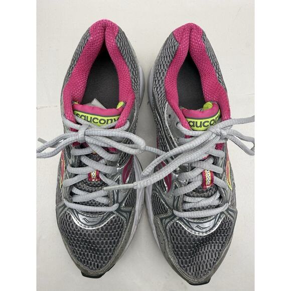 Saucony Women's Cohesion 6 Running Shoes Sneakers Size 7 Gray Pink Neon *USED... - Picture 5 of 16